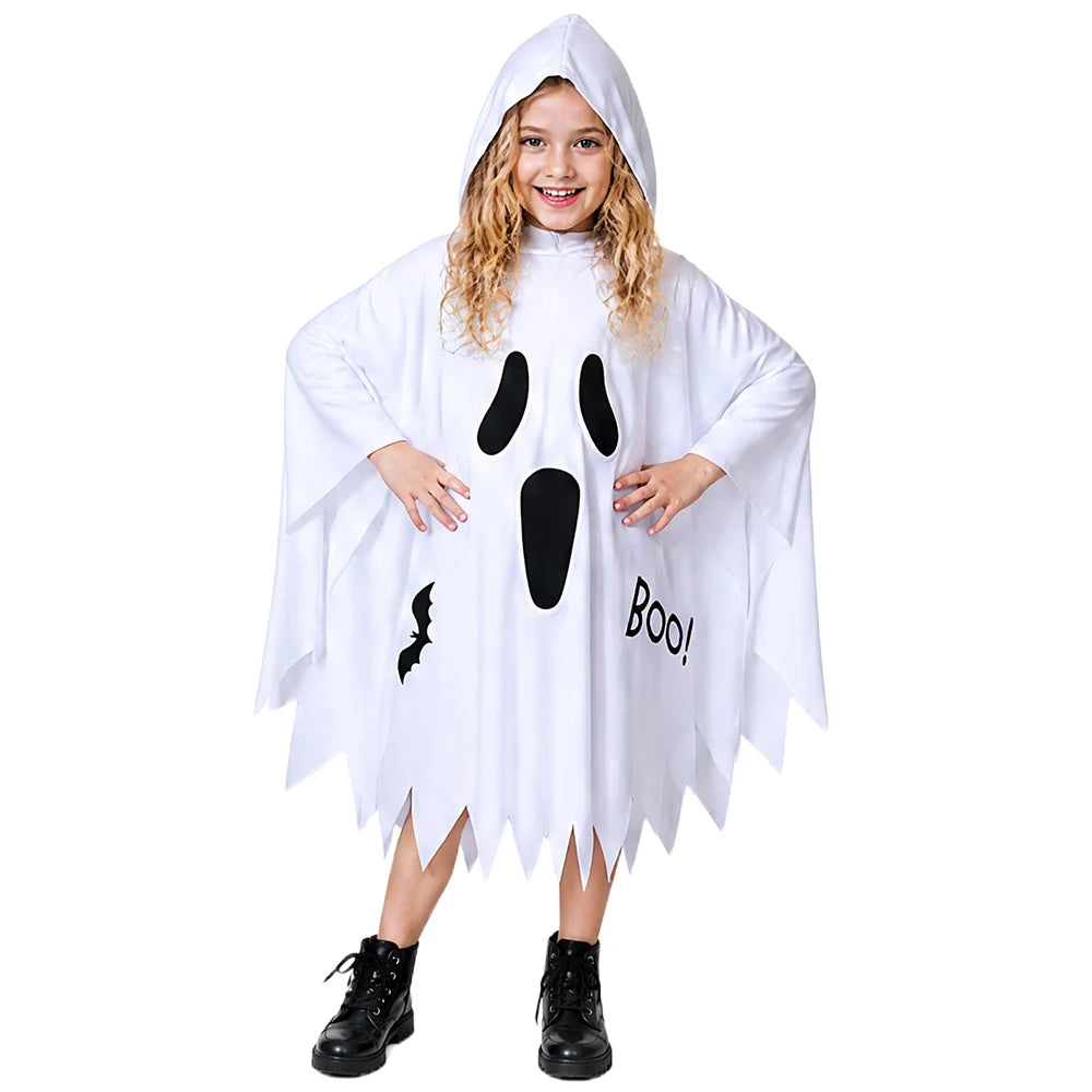 Halloween White Ghost Costume- Glowing Hooded Shawls