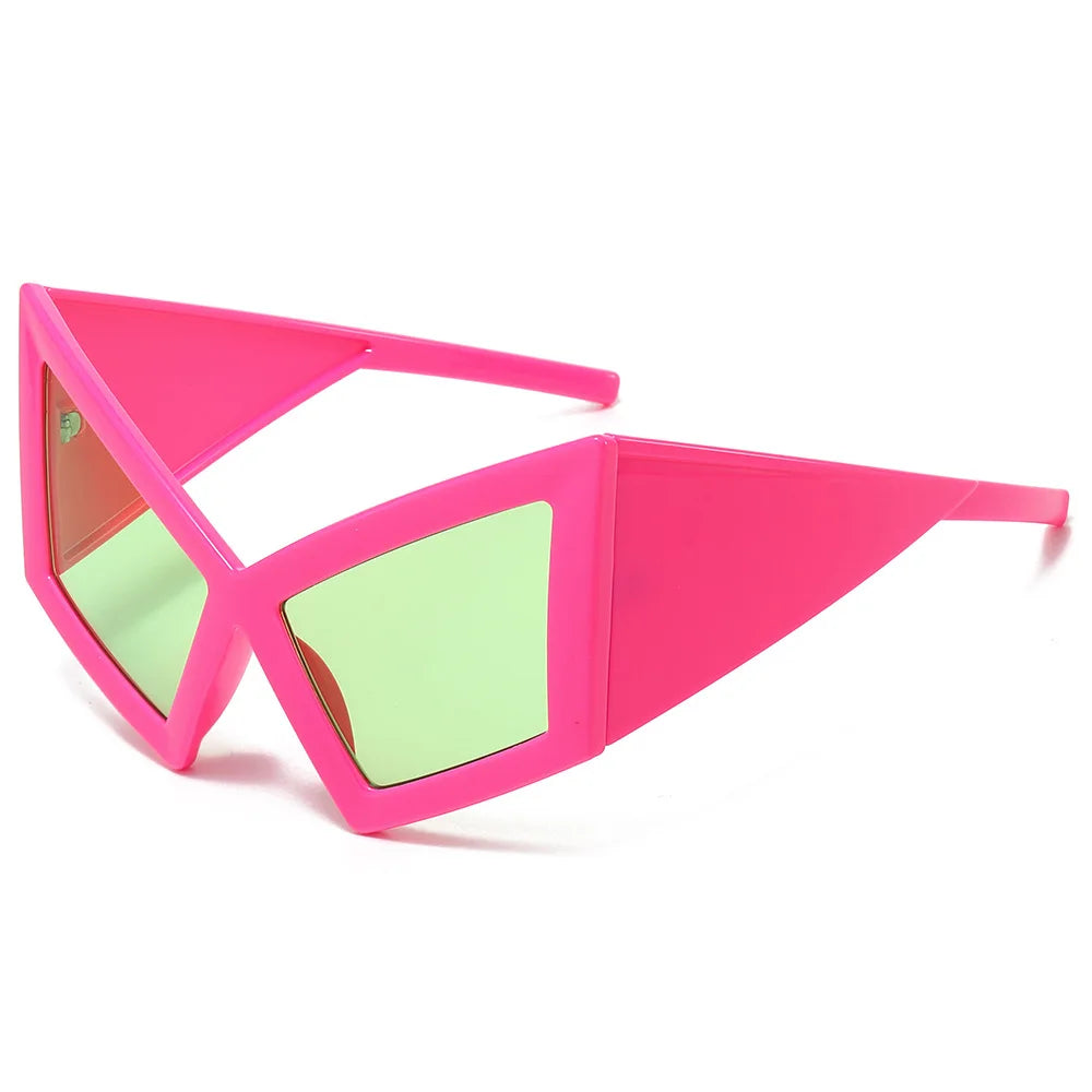 Vintage Rose Red Fashion Oversized Cat Eye Sunglasses