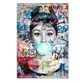 Modern Fashion Wall Art Blowing Bubbles Gumball Abstract HD Canvas Oil Painting Posters