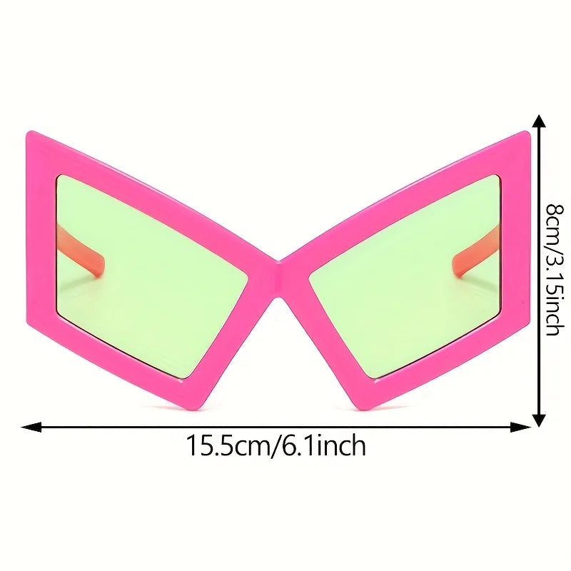 Vintage Rose Red Fashion Oversized Cat Eye Sunglasses
