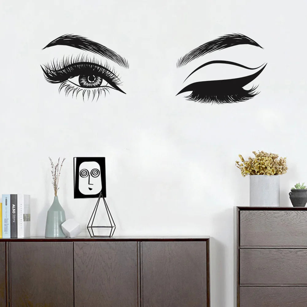 Pvc Brow Lash Wall Sticker Decal