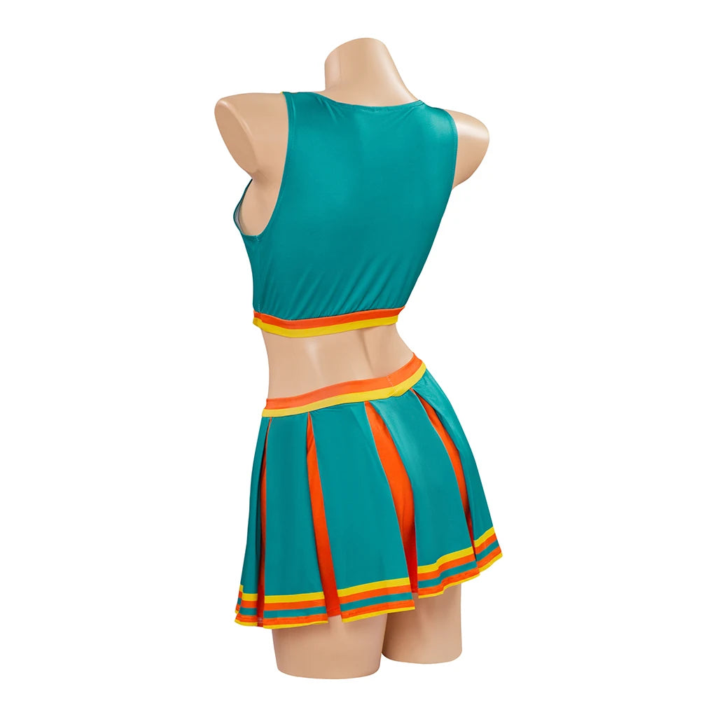 Bring it On- Clover Squad-Women Adult Cheerleader Costume- Sleeveless Crop Top with Mini Pleated Skirt
