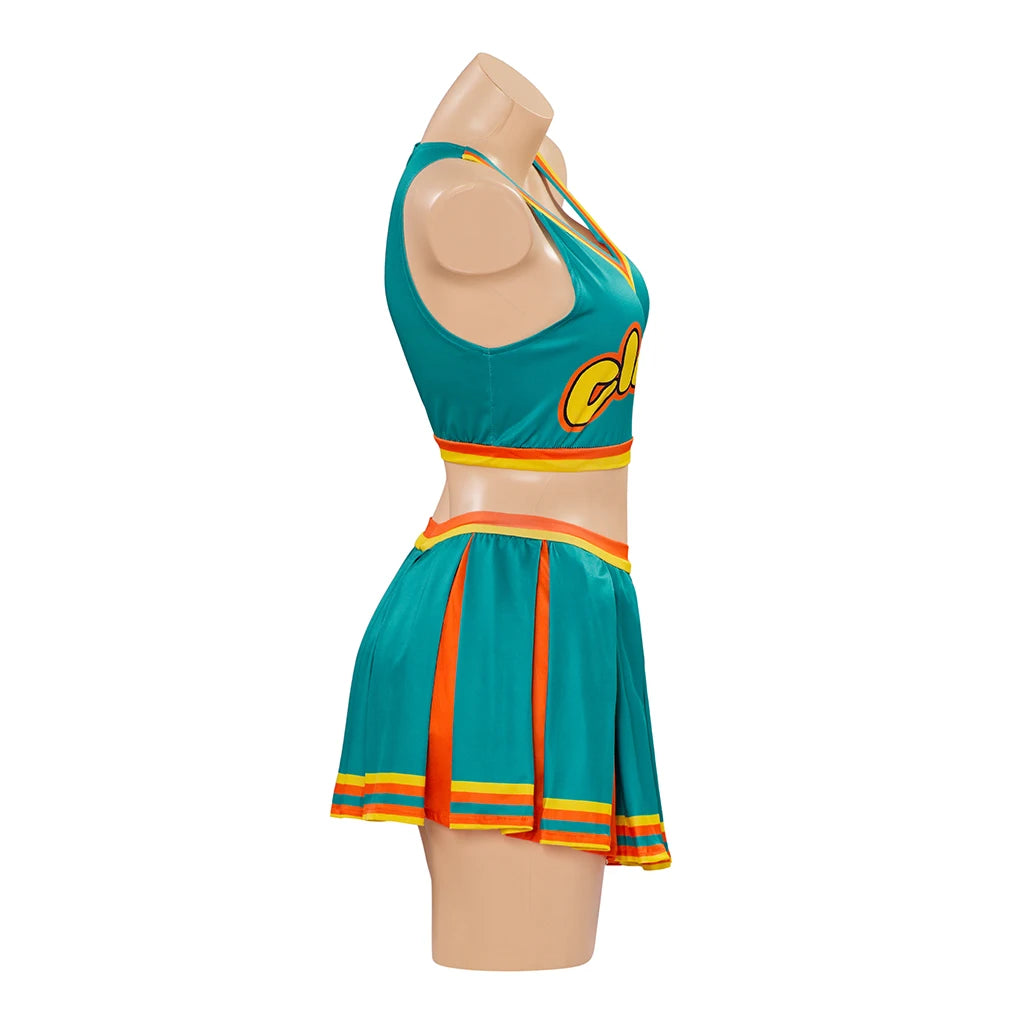 Bring it On- Clover Squad-Women Adult Cheerleader Costume- Sleeveless Crop Top with Mini Pleated Skirt