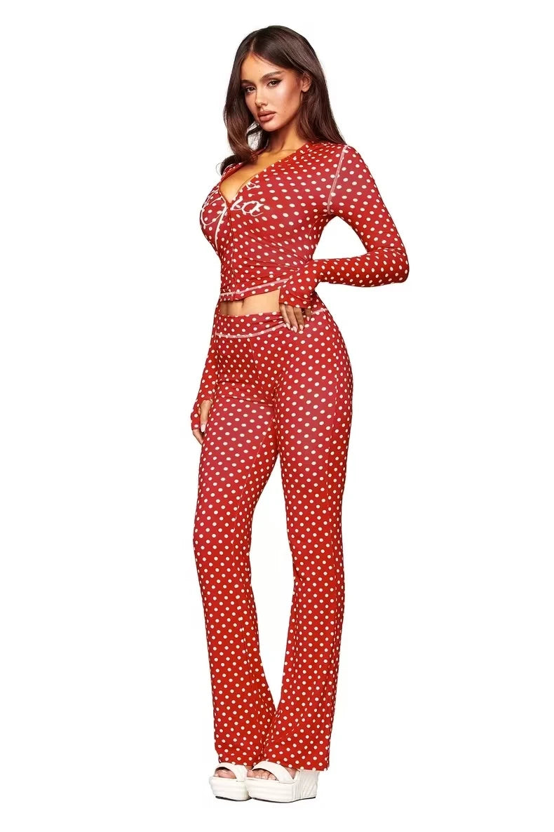 I Am Gia Slim Fit Letter Printed Designs Hooded Zipper Short Jacket Pants Set