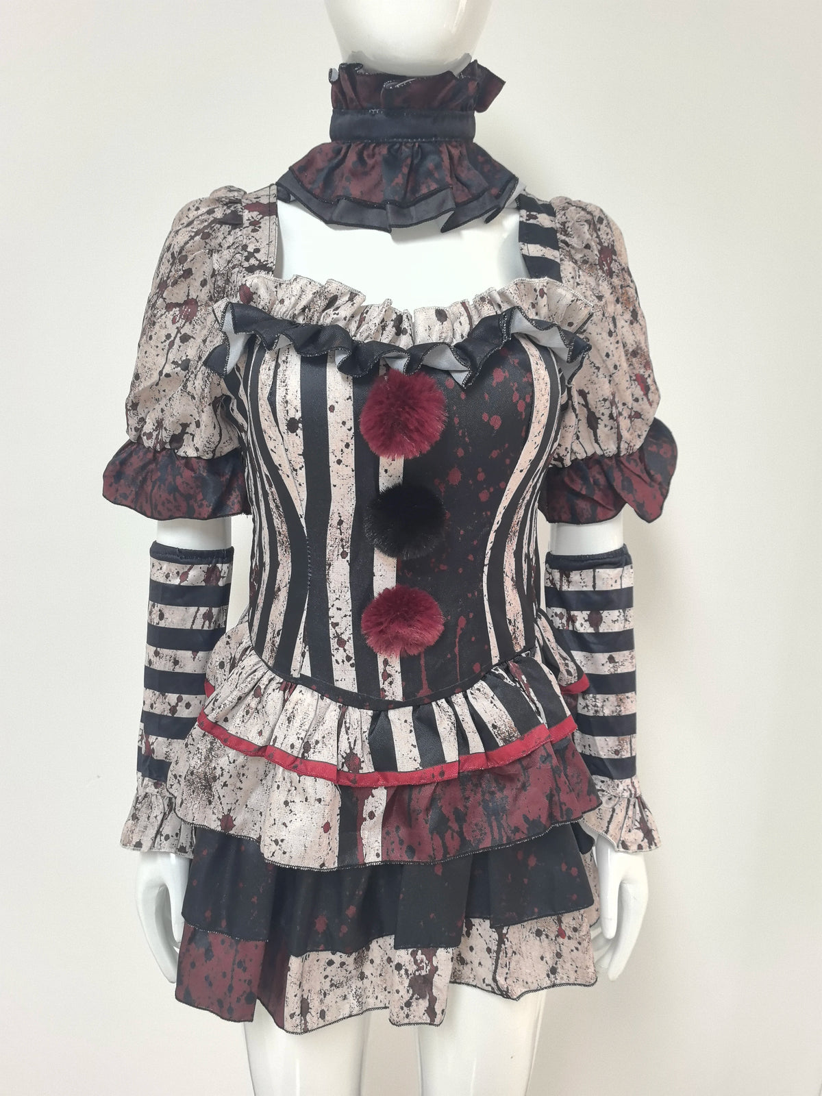 Woman Terrifier Jester Dress Costume w/ Mask