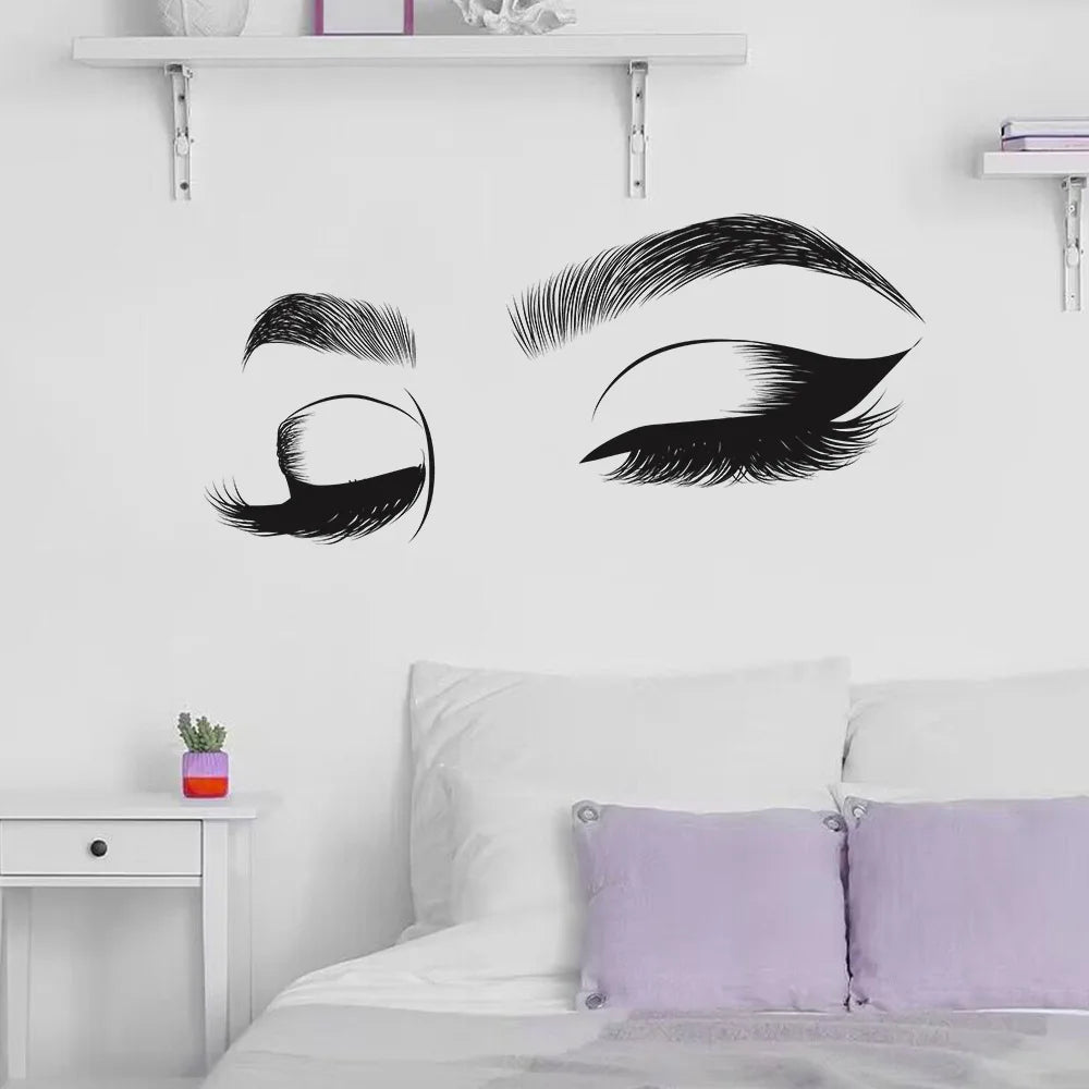 Pvc Brow Lash Wall Sticker Decal