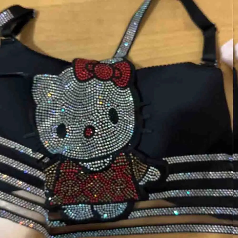Sanrio Hello Kitty Women's Bright Diamond Back Bra Style Top
