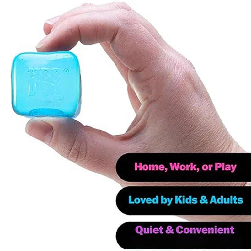 Needoh Nice Cube Sensory Squeezing Toy Cube for Stress relief and Fingertip Release Toy Dr. Pepper style and more.