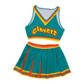 Bring it On- Clover Squad-Women Adult Cheerleader Costume- Sleeveless Crop Top with Mini Pleated Skirt