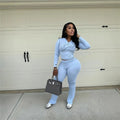 I am Gia Street Style Slim Fit Pants Set-Sportswear 2026 Zipper Cardigan Long Sleeve Top Casual Pants Slim Fit Set