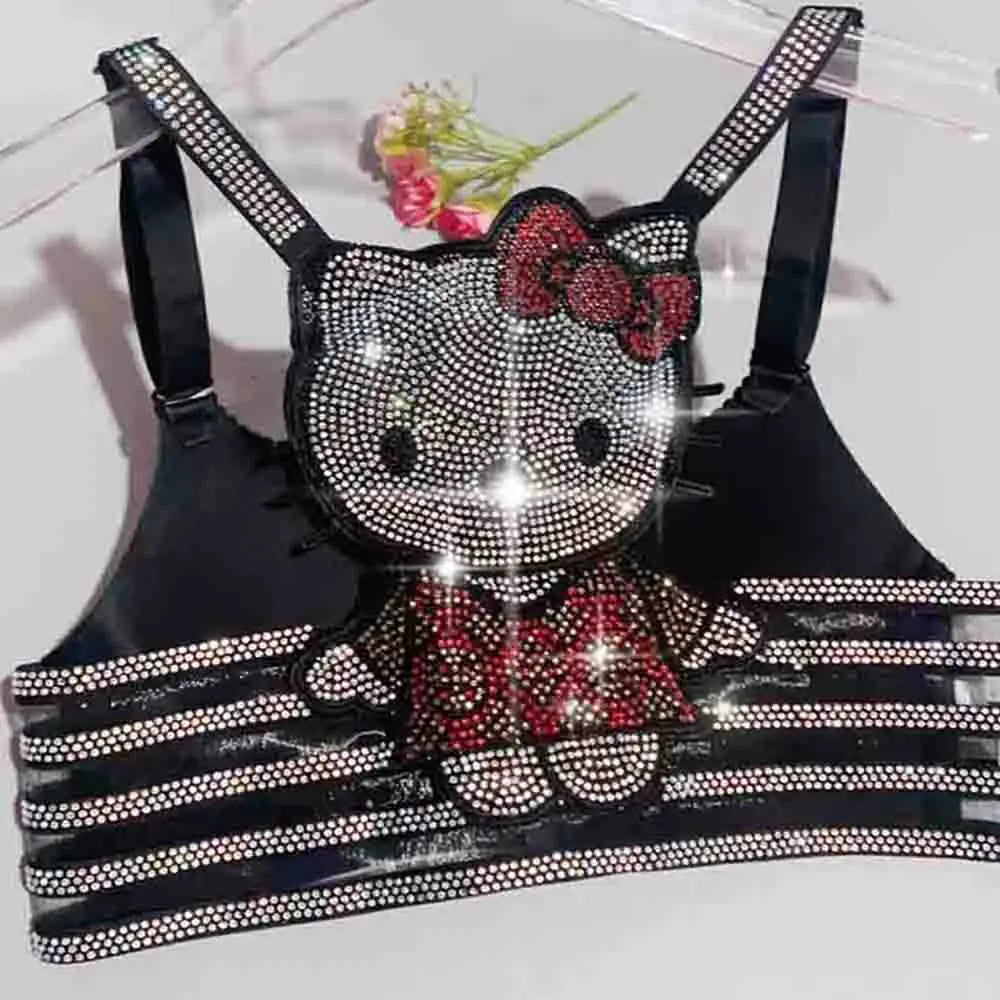 Sanrio Hello Kitty Women's Bright Diamond Back Bra Style Top