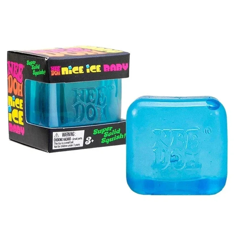 Needoh Nice Cube Sensory Squeezing Toy Cube for Stress relief and Fingertip Release Toy Dr. Pepper style and more.