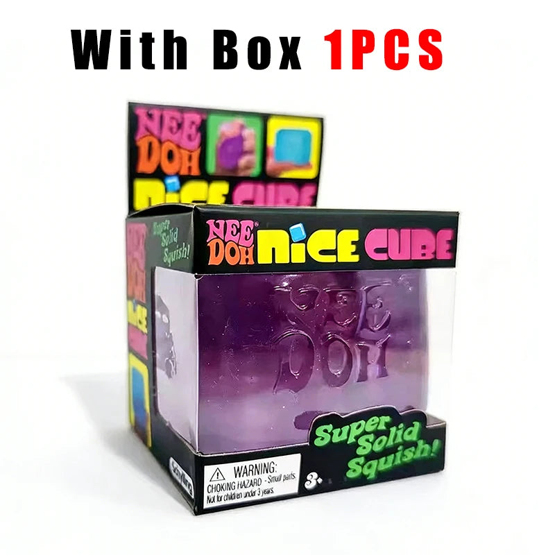Needoh Nice Cube Sensory Squeezing Toy Cube for Stress relief and Fingertip Release Toy Dr. Pepper style and more.