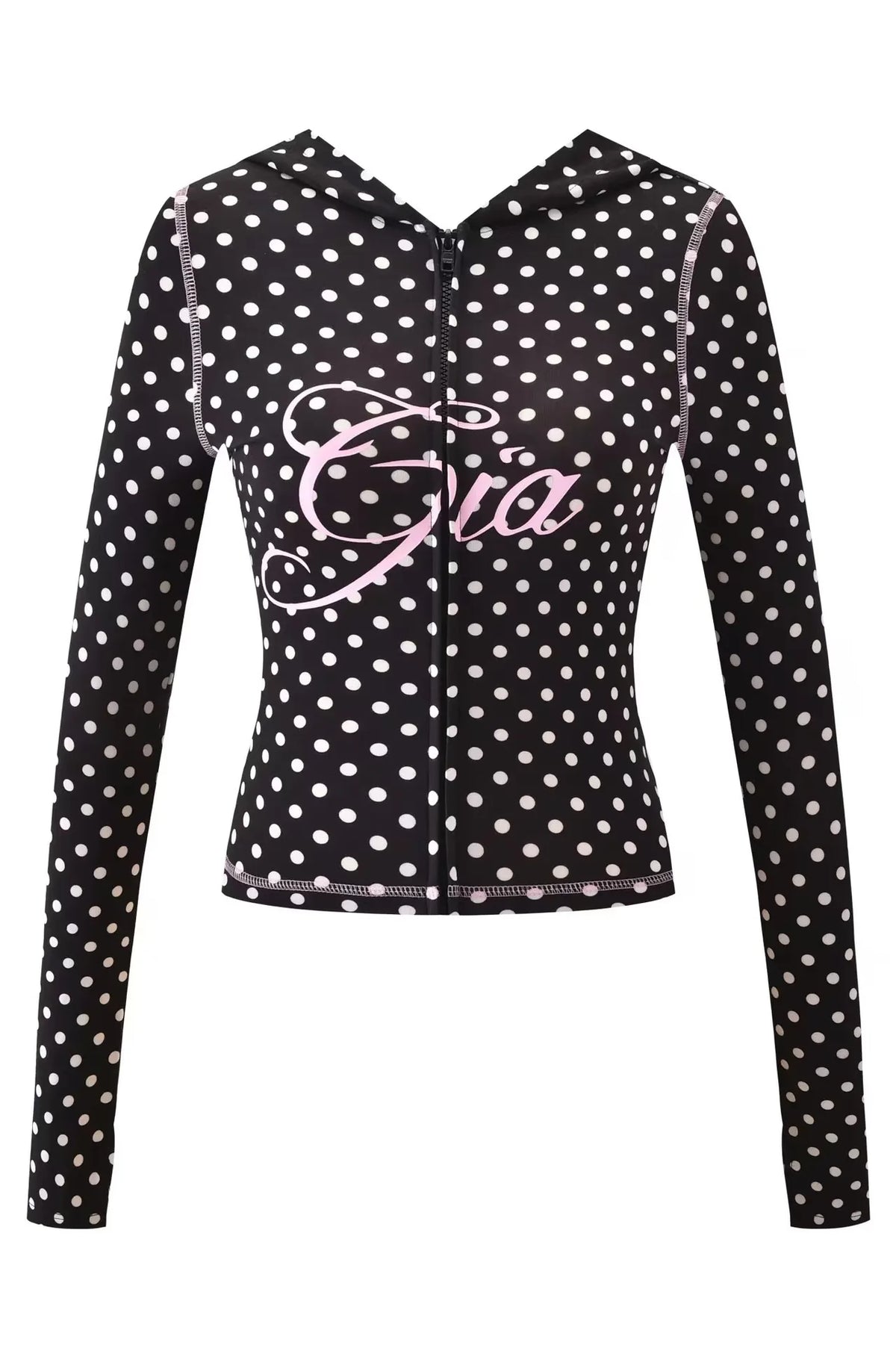 I Am Gia Slim Fit Letter Printed Designs Hooded Zipper Short Jacket Pants Set