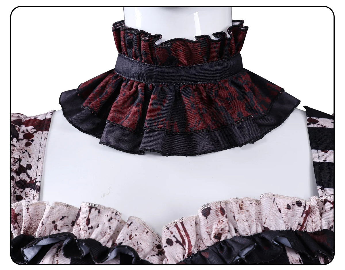 Woman Terrifier Jester Dress Costume w/ Mask