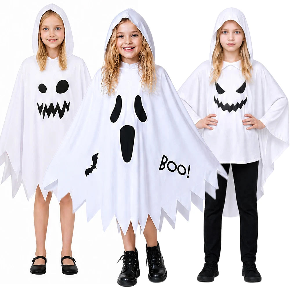 Halloween White Ghost Costume- Glowing Hooded Shawls