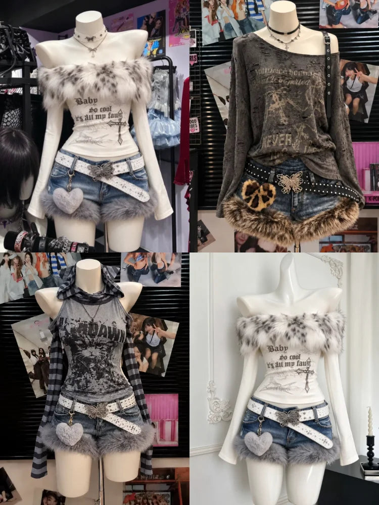 Retro Harajuku Women 2 Piece Outfits