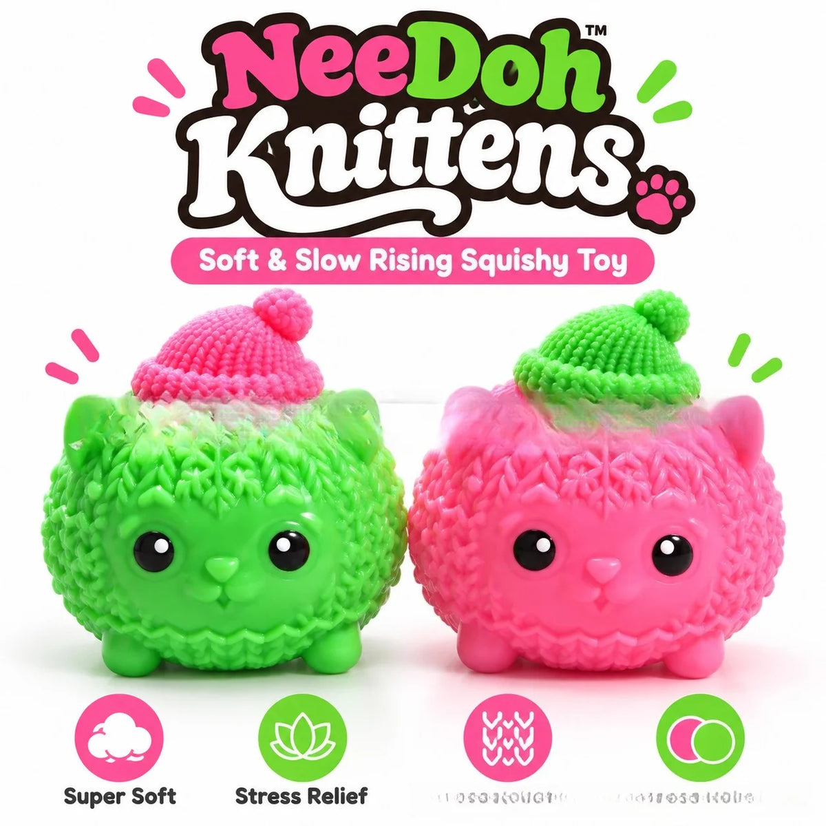 NeeDoh Knittens Slow Rising Squishy Stress Relief Squishy