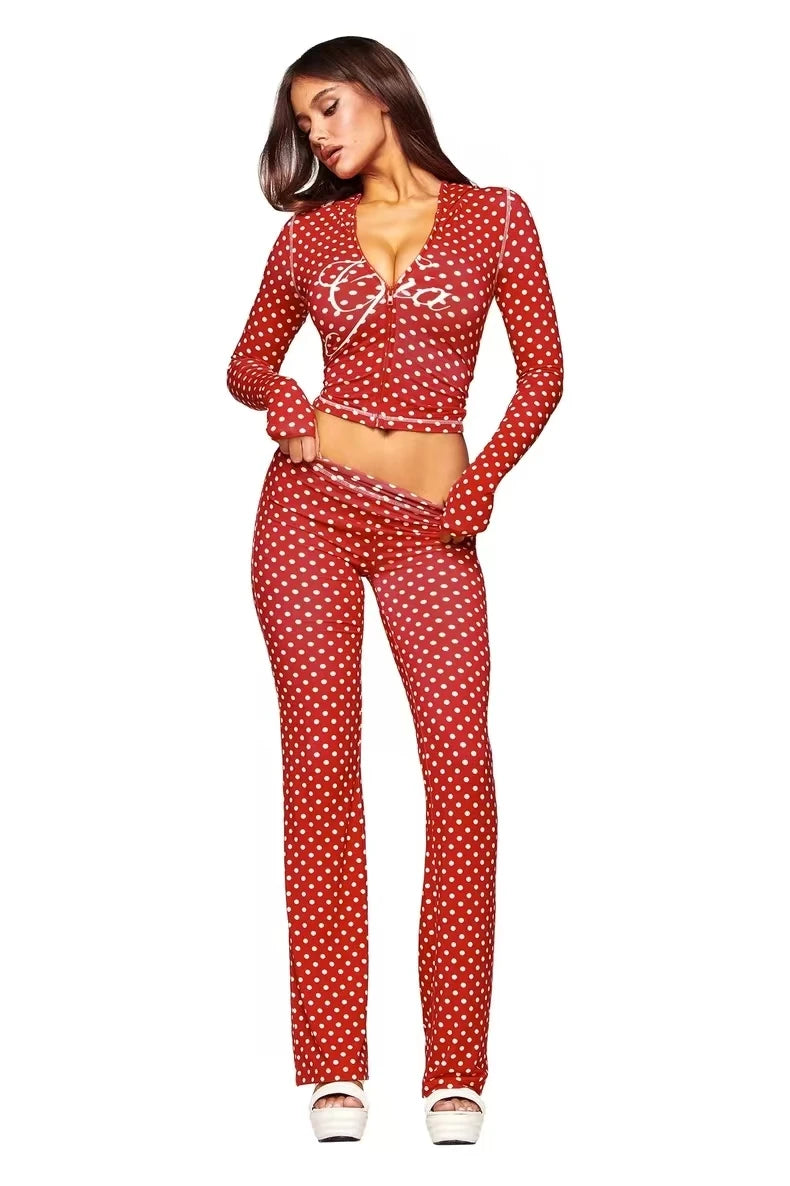 I Am Gia Slim Fit Letter Printed Designs Hooded Zipper Short Jacket Pants Set