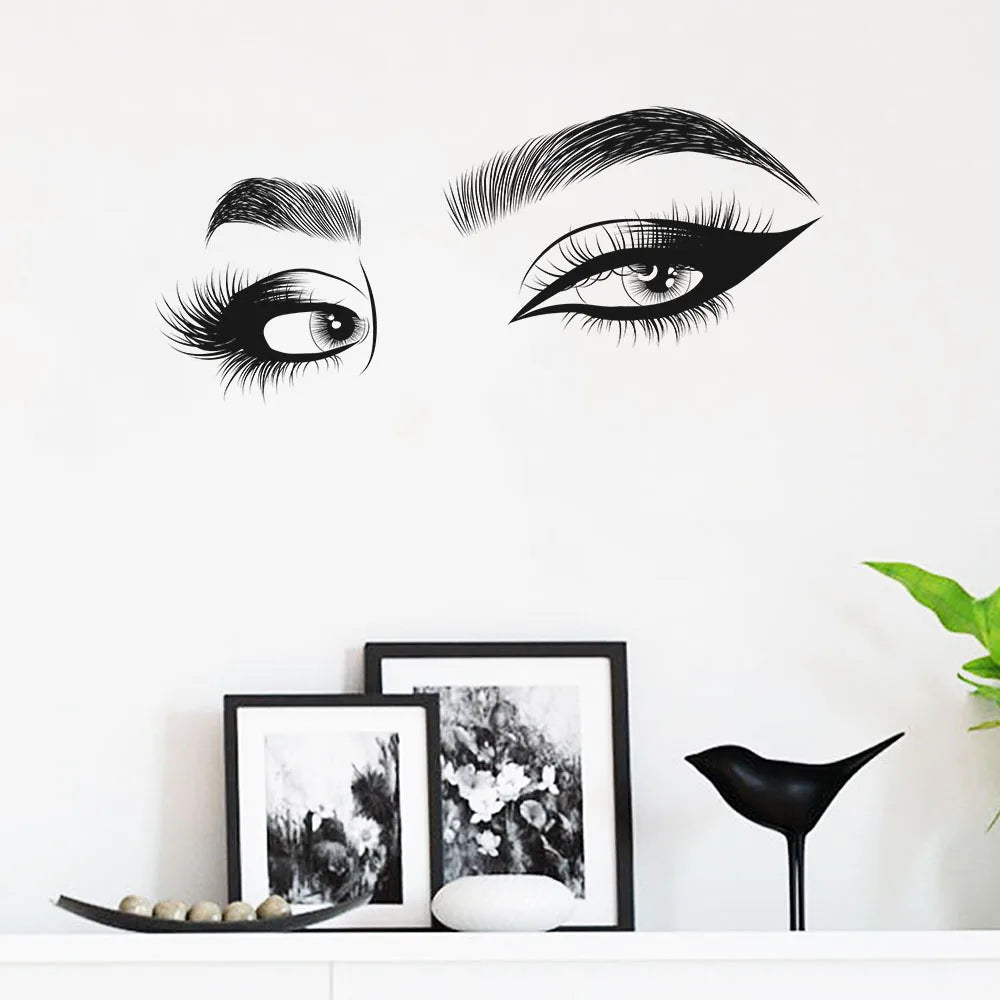 Pvc Brow Lash Wall Sticker Decal