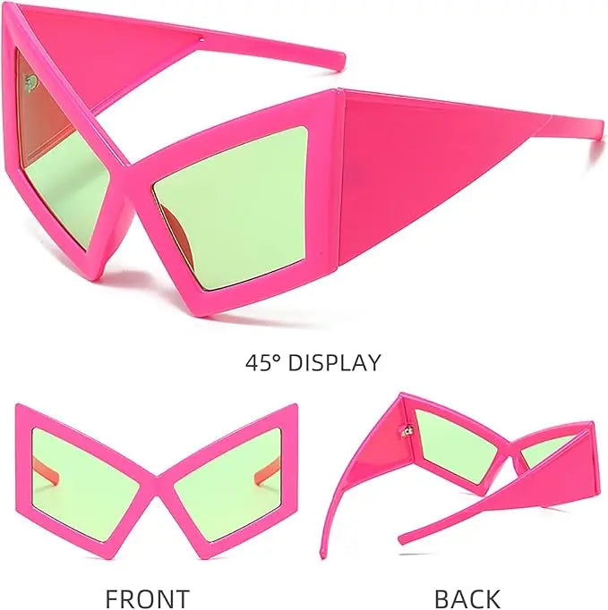 Vintage Rose Red Fashion Oversized Cat Eye Sunglasses