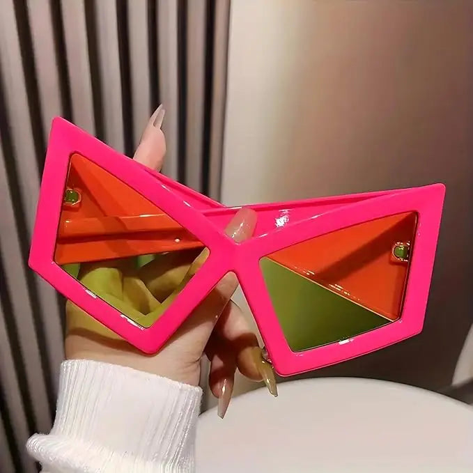 Vintage Rose Red Fashion Oversized Cat Eye Sunglasses