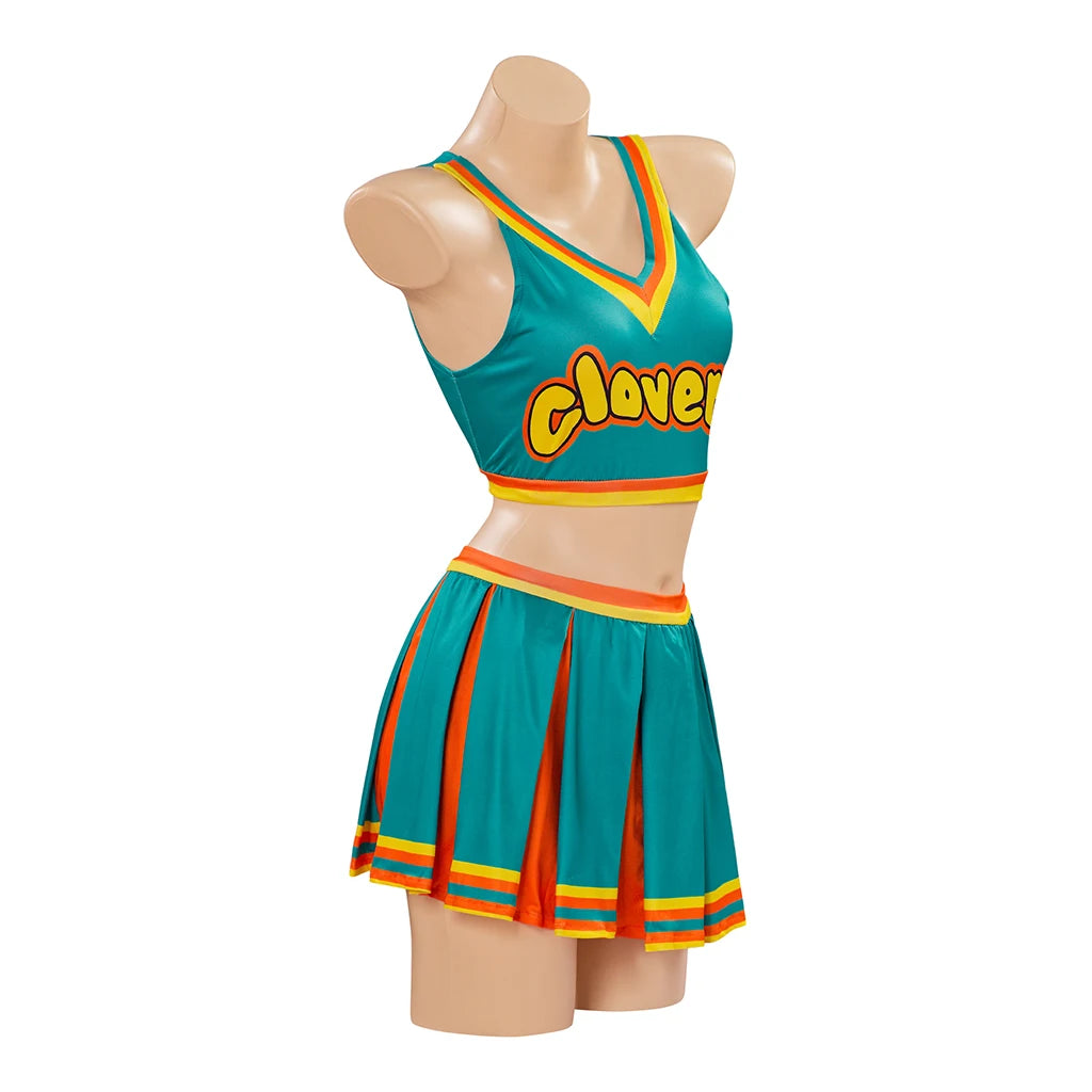 Bring it On- Clover Squad-Women Adult Cheerleader Costume- Sleeveless Crop Top with Mini Pleated Skirt