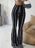 Striped Black and White Pants for Women