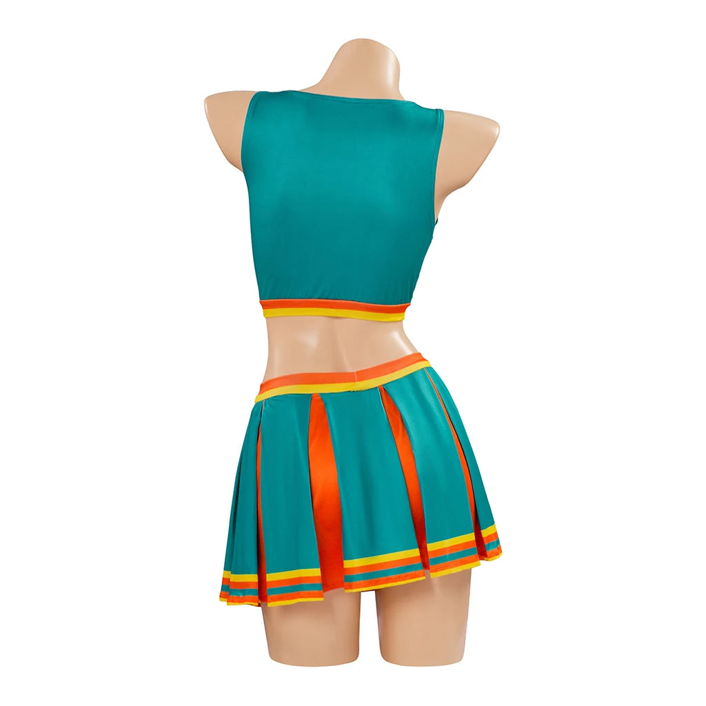 Bring it On- Clover Squad-Women Adult Cheerleader Costume- Sleeveless Crop Top with Mini Pleated Skirt