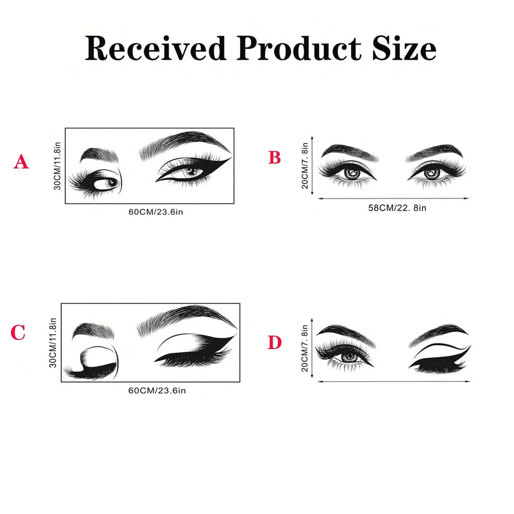 Pvc Brow Lash Wall Sticker Decal