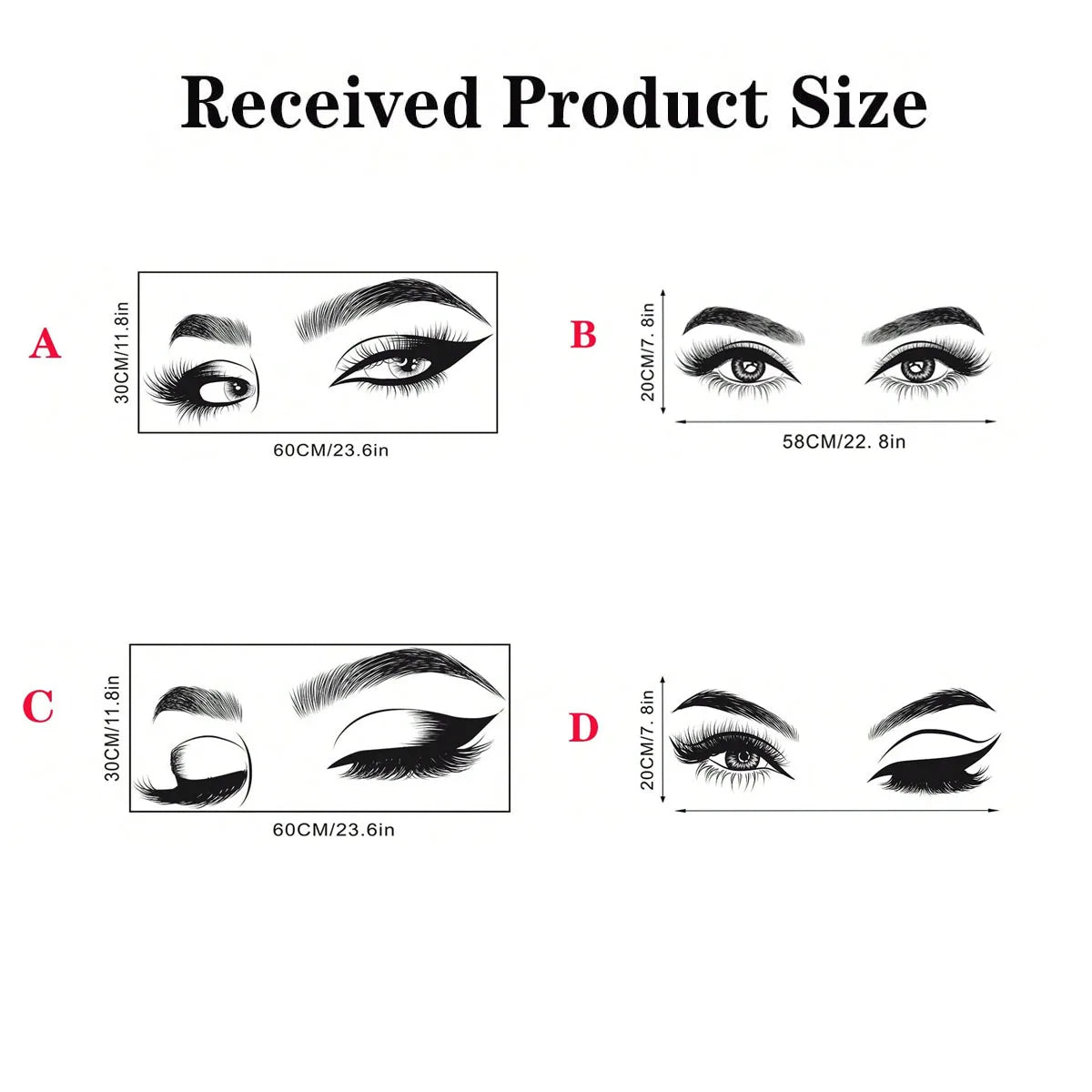 Pvc Brow Lash Wall Sticker Decal