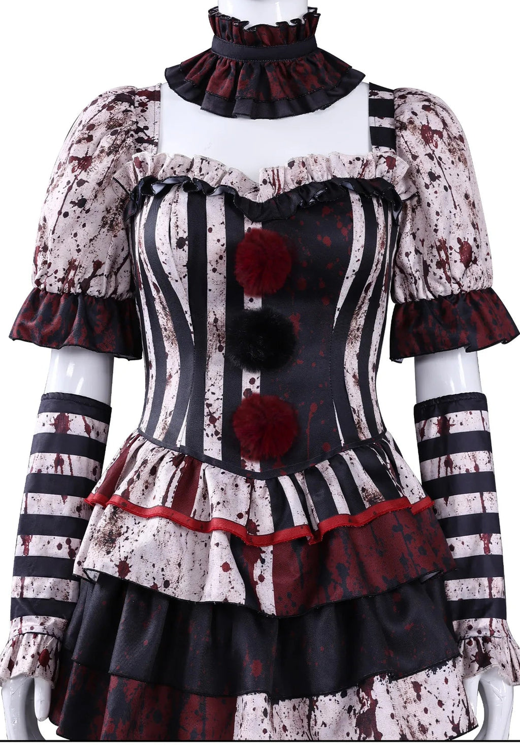 Woman Terrifier Jester Dress Costume w/ Mask