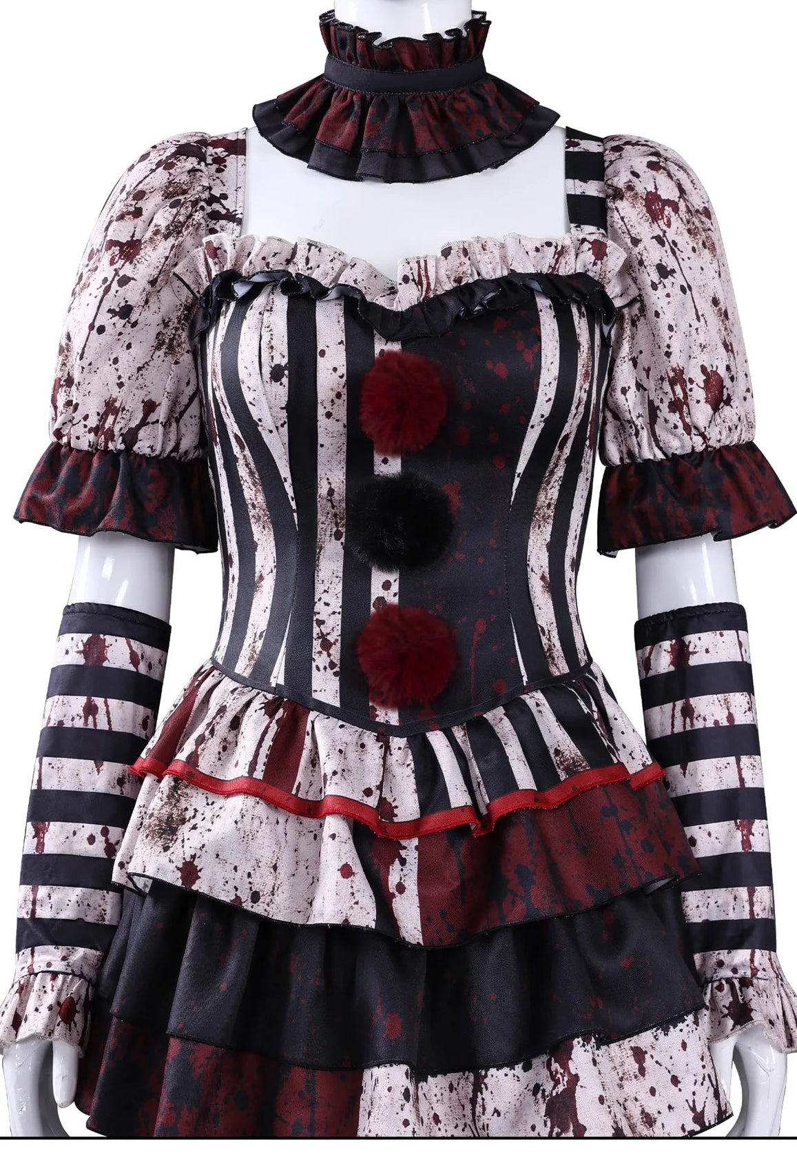 Woman Terrifier Jester Dress Costume w/ Mask