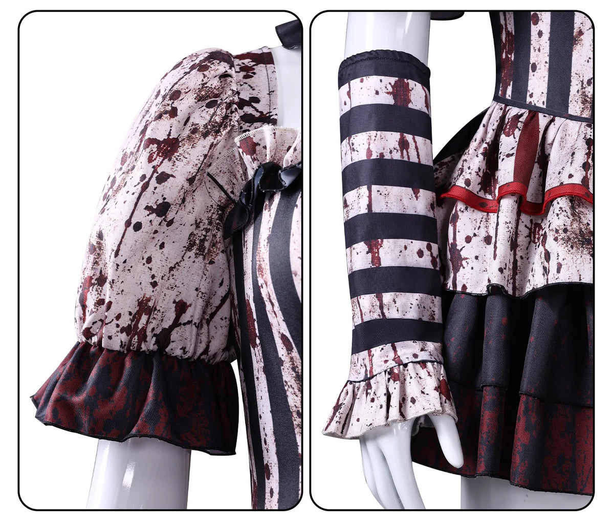 Woman Terrifier Jester Dress Costume w/ Mask