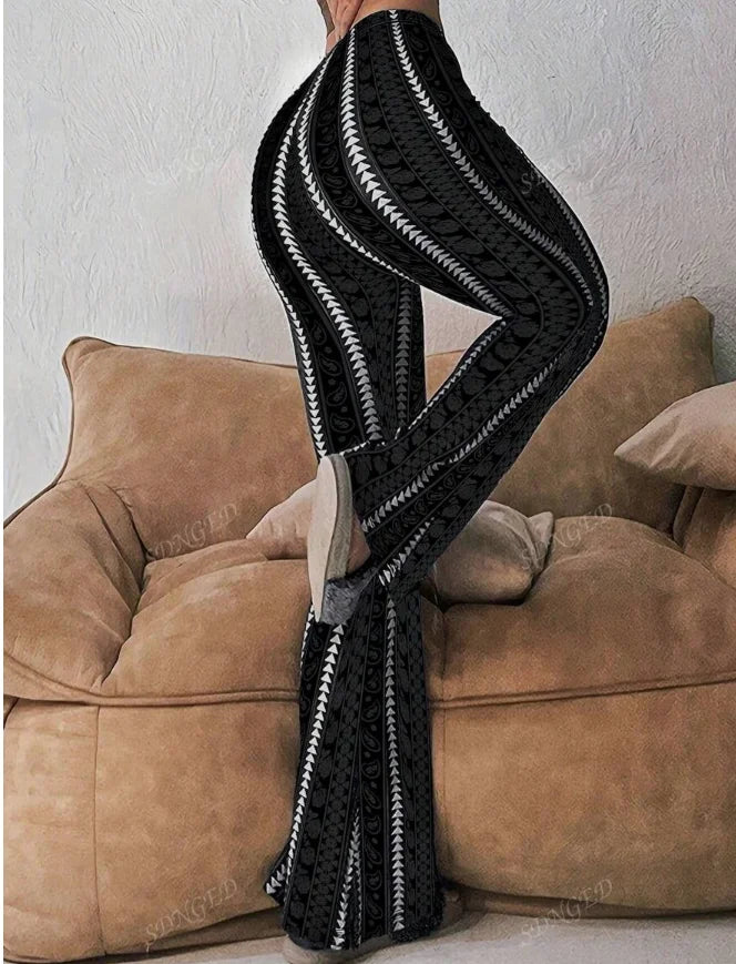 Striped Black and White Pants for Women