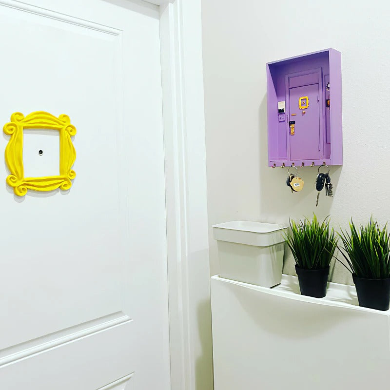 Friends Iconic Purple Door Key Holder – Retro Sitcom-Inspired Wall Organizer with Sunglasses Shelf & Hooks