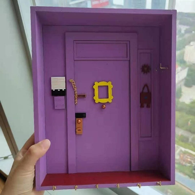 Friends Iconic Purple Door Key Holder – Retro Sitcom-Inspired Wall Organizer with Sunglasses Shelf & Hooks