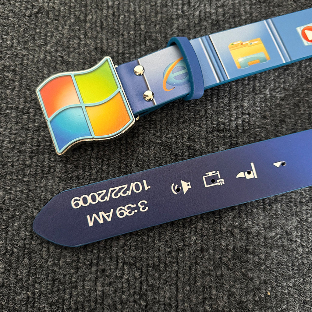 Retro Windows 7 Operating System Belt | Nostalgic Tech Graphic OS Accessory
