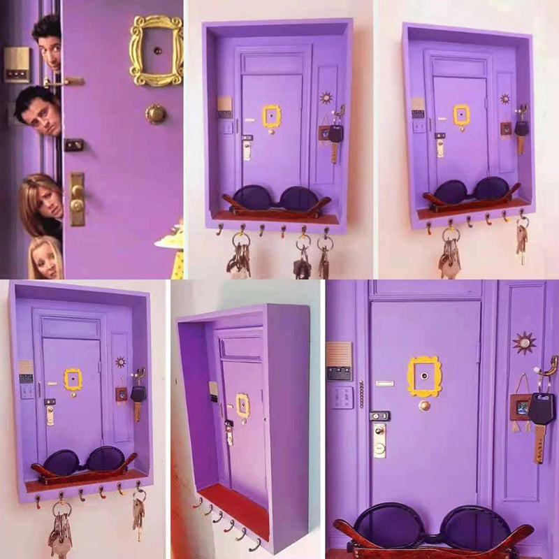Friends Iconic Purple Door Key Holder – Retro Sitcom-Inspired Wall Organizer with Sunglasses Shelf & Hooks