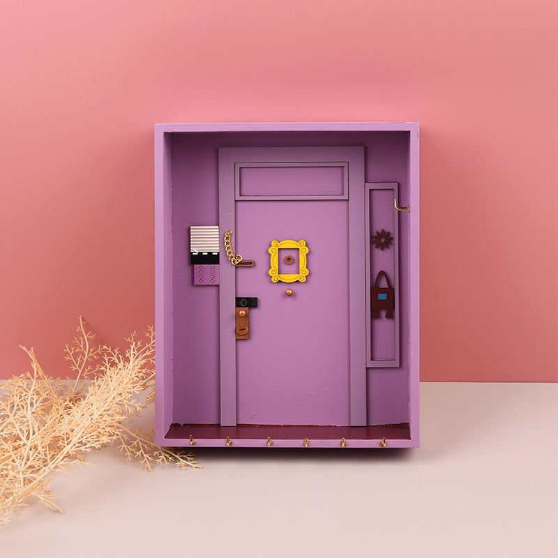 Friends Iconic Purple Door Key Holder – Retro Sitcom-Inspired Wall Organizer with Sunglasses Shelf & Hooks