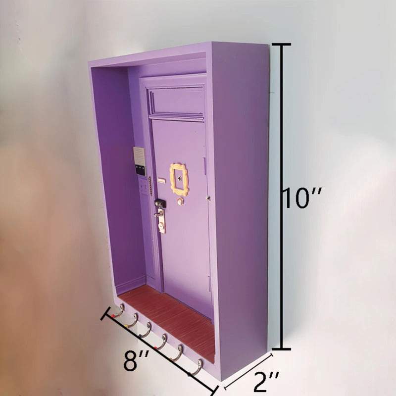 Friends Iconic Purple Door Key Holder – Retro Sitcom-Inspired Wall Organizer with Sunglasses Shelf & Hooks